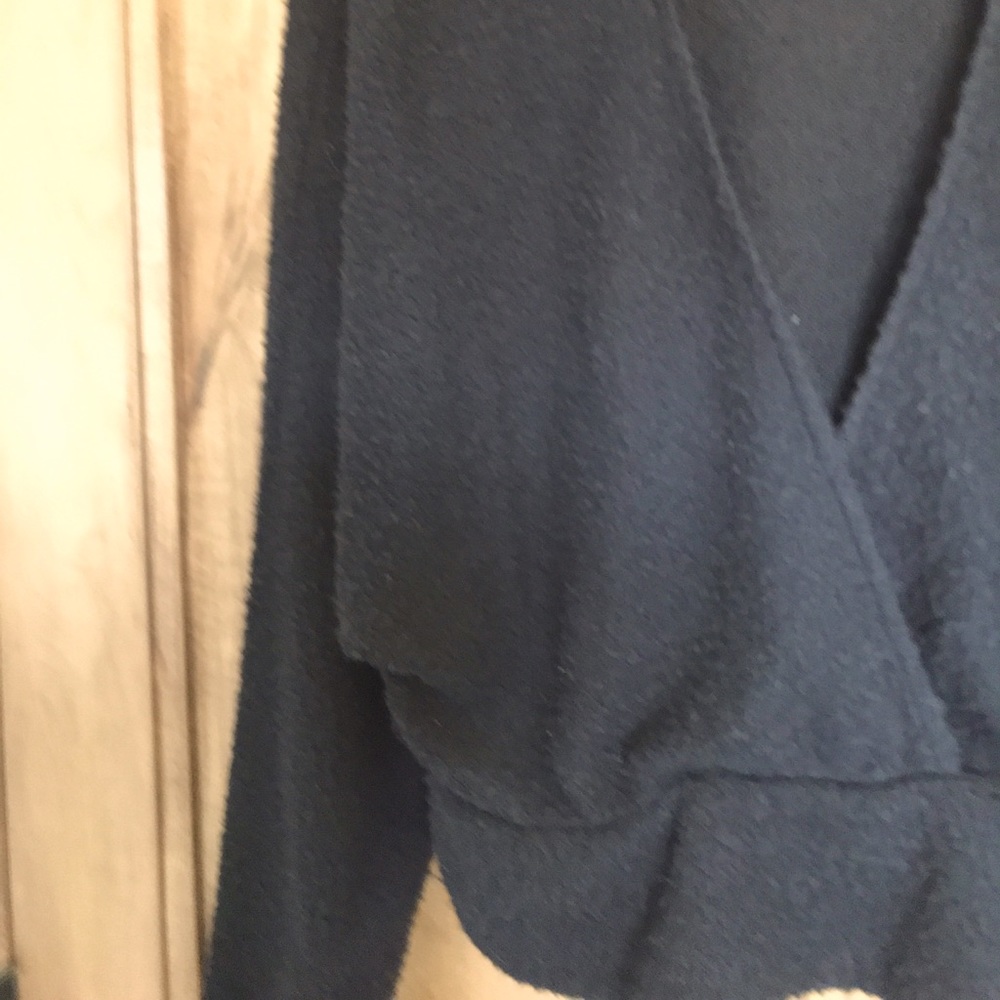 Cropped Cross Front Black Sweater